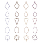 Matte Style Rack Plating Alloy Open Back Bezel Pendants, For DIY UV Resin, Epoxy Resin, Pressed Flower Jewelry, Mixed Shapes