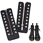 PU Leather Lace-in Boot Zipper Inserts, Tieless Shoe Laces, with Brass Zipper, Alloy Puller, for Boots