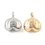 Латунь прелести, подвески в виде сердца с улыбающимся лицом