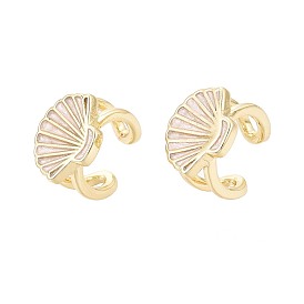 Серьги-манжеты из латуни с эмалью в форме ракушки