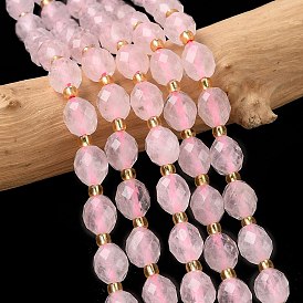 Природного розового кварца нитей бисера, граненые, рис, с бисером