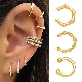 Geometric Irregular Ear Cuff - Minimalist Fashion Jewelry for Non-Pierced Ears (ERR94)