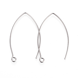 50pcs V Shape Stainless Steel Earring Hooks 0.7mm Pin Ear Wire Findings  with Loop Earrings Hooks for Dangle Earrings Jewelry Making 31x20x0.8mm  Hole