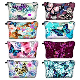 Polyester Cosmetic Pouches, Waterproof Clutch Bag, Toilet Bag for Women, Butterfly