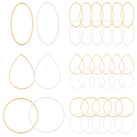 180шт. 6 стили латунные соединительные кольца, разнообразные