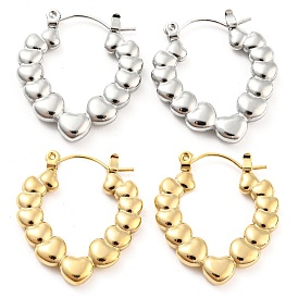 Heart Bubble 304 Stainless Steel Hoop Earrings for Women