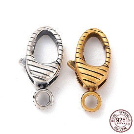 925 Sterling Silver Swivel Clasps, Oval