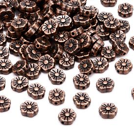 Perles en alliage de style tibétain, sans plomb et sans cadmium, fleur