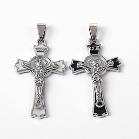 Alloy Enmale Pendants, Cross, 45x26.5x5.5mm, Hole: 9x4mm