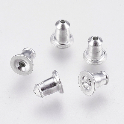 Aluminum Ear Nuts, Earring Backs, Bell, Platinum