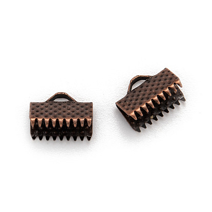 Mixed Iron Ribbon Crimp Ends, 7x10mm, Hole: 2mm, about 570pcs/200g
