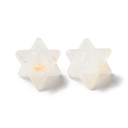 Natural Quartz Crystal Beads, No Hole/Undrilled, Merkaba Star