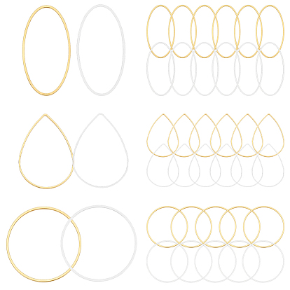 180шт. 6 стили латунные соединительные кольца, разнообразные