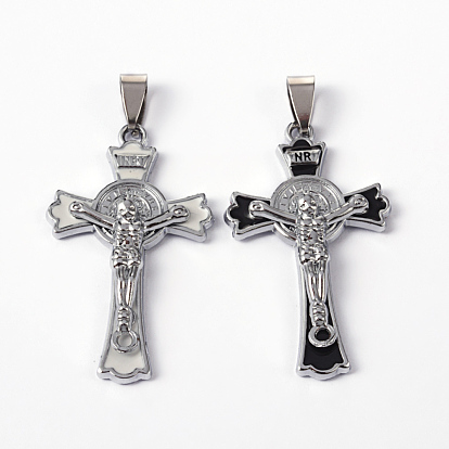 Alloy Enmale Pendants, Cross, 45x26.5x5.5mm, Hole: 9x4mm
