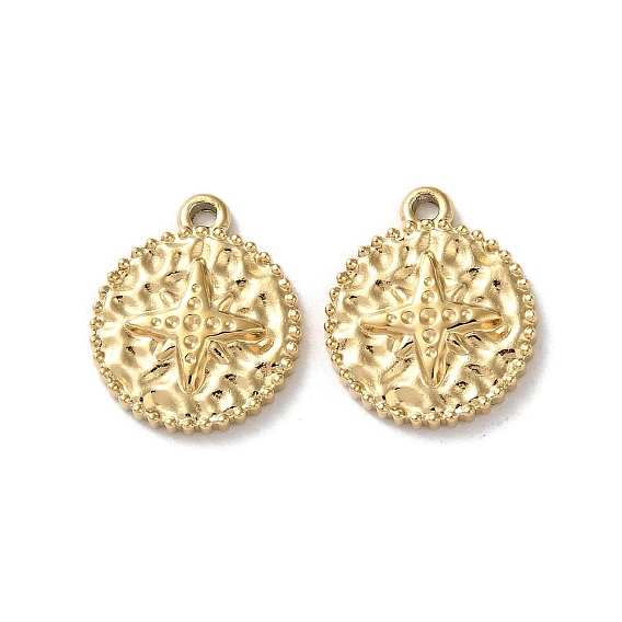 304 подвески из нержавеющей стали, , плоский круглый с шармом в виде звезды