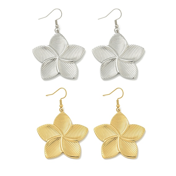 304 из нержавеющей стали болтаться серьги, полированный, цветок