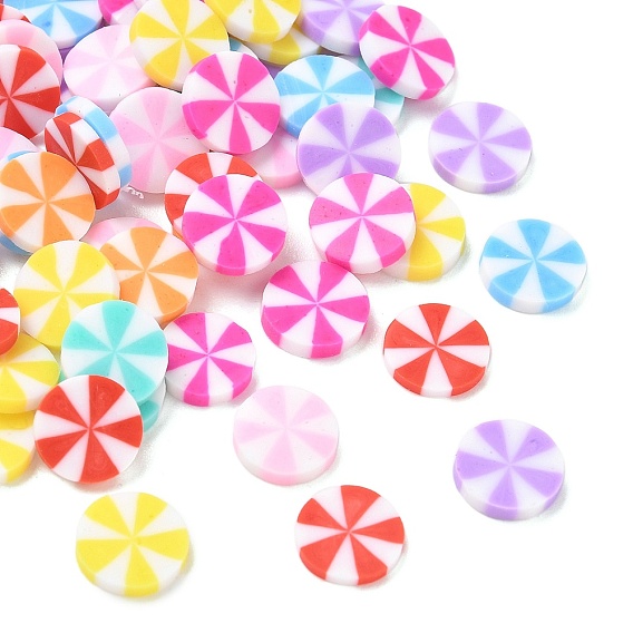 Ручной полимерной глины кабошонов, плоско-круглые