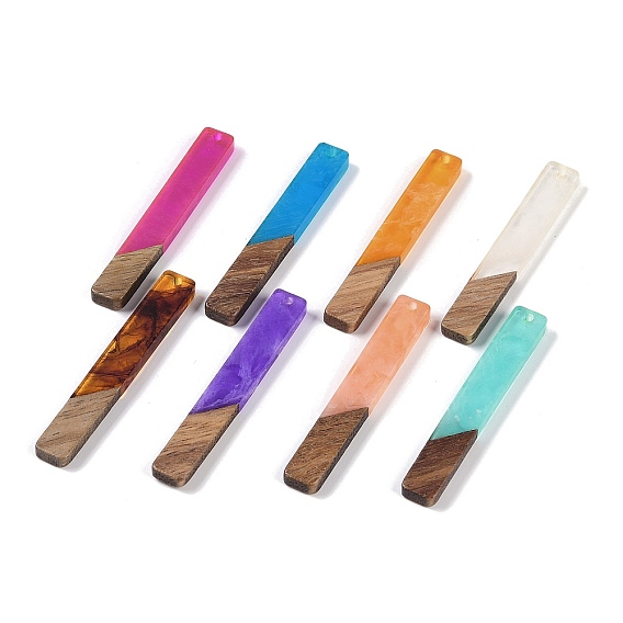 Большие подвески из смолы и дерева, прямоугольник амулеты