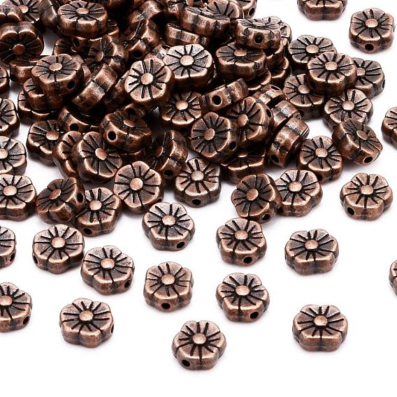 Tibetan Style Alloy Beads, Lead Free & Cadmium Free, Flower