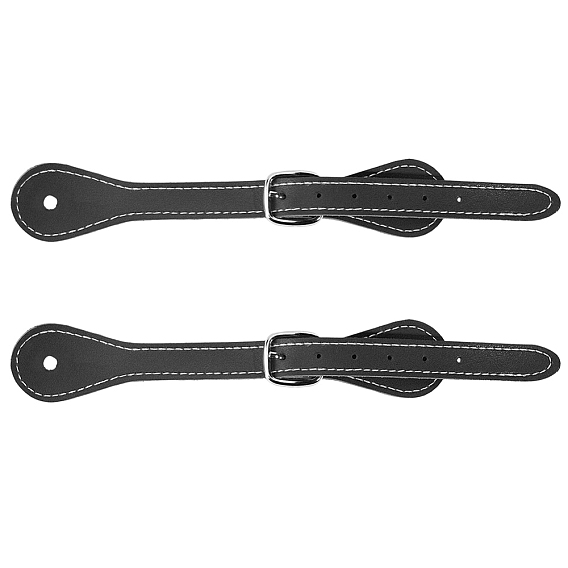 Correas de espuelas de cuero pu, correas de bota ajustables para botas hasta el muslo, con hebilla de barra central de aleación, para suministros ecuestres