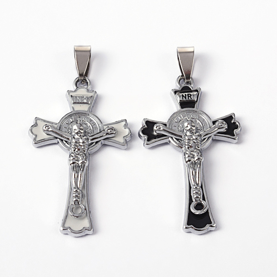 Alloy Enmale Pendants, Cross, 45x26.5x5.5mm, Hole: 9x4mm