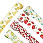 5 Colors Polyester Ribbon, Single Face Fruits Paragraph Pattern, for Gift Wrapping, Floral Bows Crafts Decoration