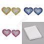 6pcs 3 couleurs coeur strass hotfix, accessoires de costumes, couture artisanat décoration