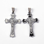 Alloy Enmale Pendants, Cross, 45x26.5x5.5mm, Hole: 9x4mm