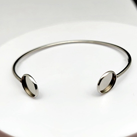 Fabrication de bracelet manchette en acier inoxydable, sertissage cabochon vierge