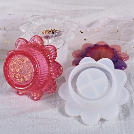 Flower Storage Holder Silicone Molds, Resin Casting Coaster Molds, For UV Resin, Epoxy Resin Craft Making
