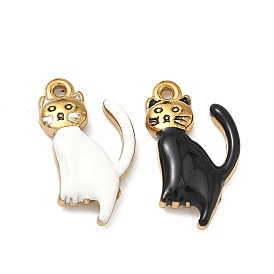 304 нержавеющей стальной эмали подвески, подвески в форме кошки, ионное покрытие (ip), реальный 18 k позолоченный