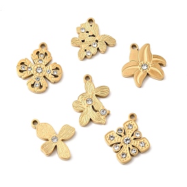 304 подвески из нержавеющей стали, , со стразами, ионное покрытие (ip)