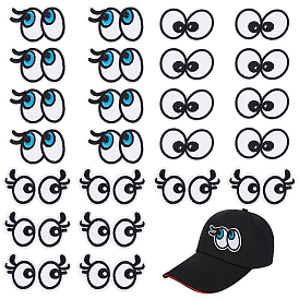 24 шт 3 стиль мультяшный стиль двойной глаз вышитые тканевые нашивки, аппликация патч, швейные украшения