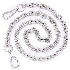 Anti-Tarnish Stainless Steel Cable Chain Handbag Chain Straps, with Clasps, for Handbag or Shoulder Bag Replacement