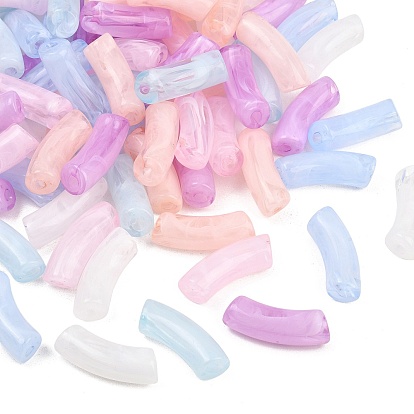 Прозрачные акриловые бусины, Стиль имитация драгоценных камней, изогнутая трубка