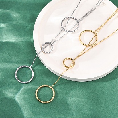 304 тройные ожерелья-лариаты из нержавеющей стали, ионное покрытие (ip)