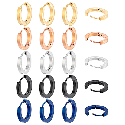 20шт 5 цвета серьги-кольца из нержавеющей стали