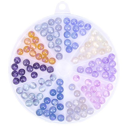 125шт. 5 цветные смоляные УФ-реактивные шарики, бусины, меняющие цвет, круглые, с блеском порошок