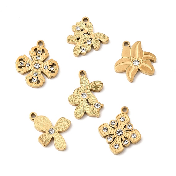 304 подвески из нержавеющей стали, , со стразами, ионное покрытие (ip)