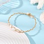 Natural Cultured Freshwater Pearl Rice Graduated Beaded Wire Wrapped Brass Cuff Bangles for Women, White
