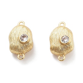 Brass Micro Pave Clear Cubic Zirconia Magnetic Clasps, Nuggets