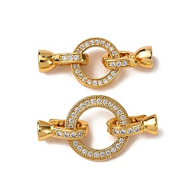 Кольцо латунное микропаве прозрачный кубический цирконий застежки-защелки, без никеля 