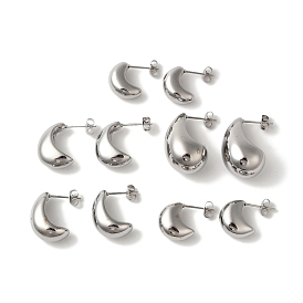 304 серьги-гвоздики из нержавеющей стали в форме капли для женщин