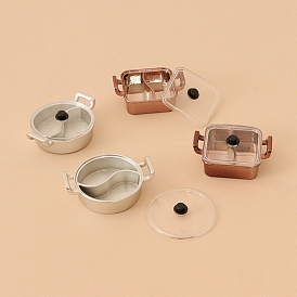 Пластиковая мини-модель горячего горшка с двумя вкусами, аксессуары для кукольного домика с микро-ландшафтом, притворяясь опорными украшениями