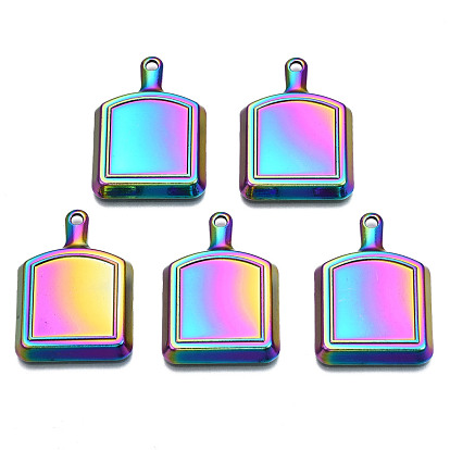 Rainbow Color Alloy Pendants, Cadmium Free & Nickel Free & Lead Free, Pan