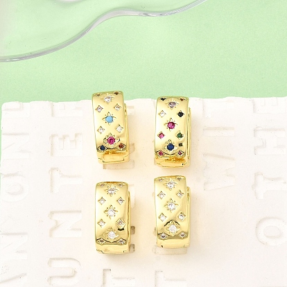 Прямоугольные серьги-подвески с микропаве из кубического циркония из латуни, стойки покрытие, без свинца и без кадмия, долговечный