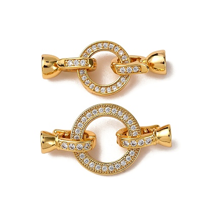 Кольцо латунное микропаве прозрачный кубический цирконий застежки-защелки, без никеля 