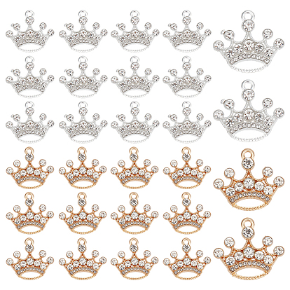 32шт 2 цветной сплав подвески со стразами, корона