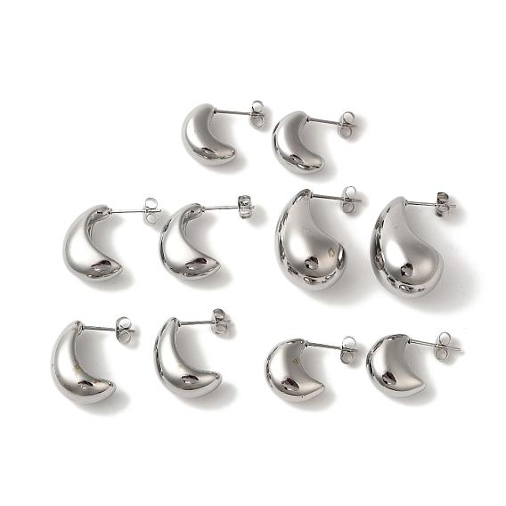 304 серьги-гвоздики из нержавеющей стали в форме капли для женщин