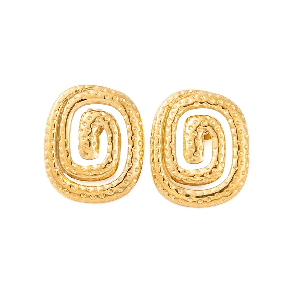 Ion Plating(IP) 304 Stainless Steel Stud Earrings for Women, Rectangle